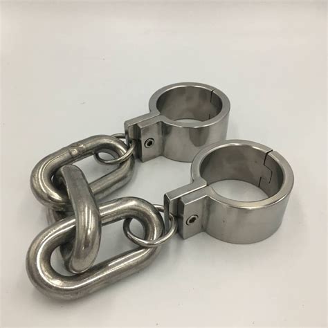 Sex Bondage Heavy Duty Metal Stainless Steel Wrist Cuffs Bondage Chain