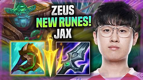 ZEUS PICKS JAX WITH NEW RUNES T1 Zeus Plays Jax TOP Vs Akshan YouTube
