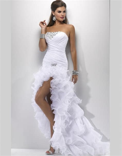 Buy Sexy White Wedding Gowns Elegant Wedding Dresses Short Front Long Back