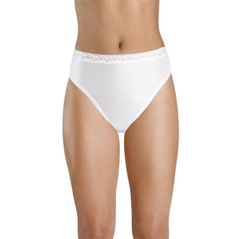 Hanes Womens Nylon Hi Cut Panties 6 Pack