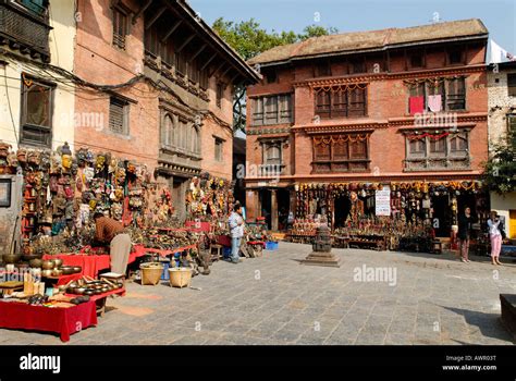Shop With Nepalese Souvenirs Swayambhunat Temple Kathmandu Nepal