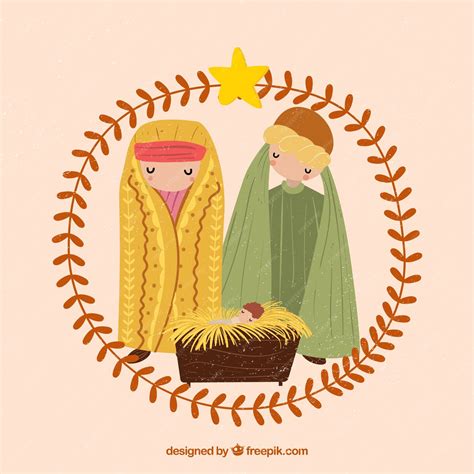 Free Vector Cute Nativity Scene