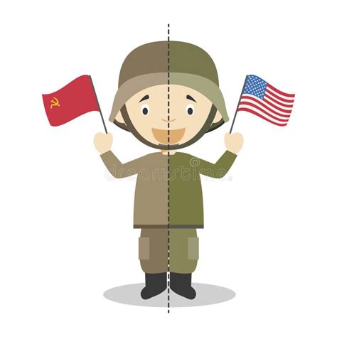Personaje De Dibujos Animados De Los Soldados De La Guerra Fría