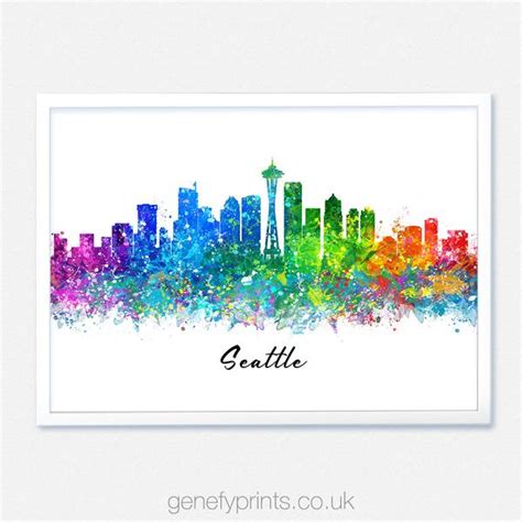 Seattle Skyline Watercolor At Getdrawings Free Download