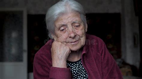 A Portrait Of Sad Lonely Pensive Old Senior Woman Stock Footage Video