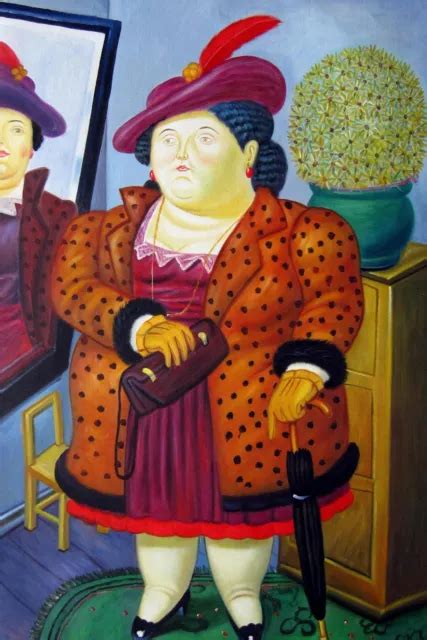 24x36 Inches Rep Fernando Botero Stretched Oil Painting Canvas