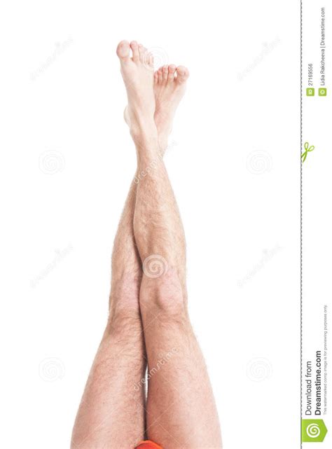 Male feet were wider and higher for the same fl. Slim male legs stock photo. Image of isolated, hirsute - 27169556