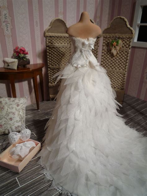 1 12 scale wedding dress miniature dress mini dress wedding dresses