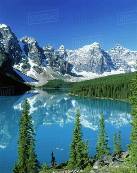 Canada Alberta Banff National Park Wenkchemna Peaks Reflected In