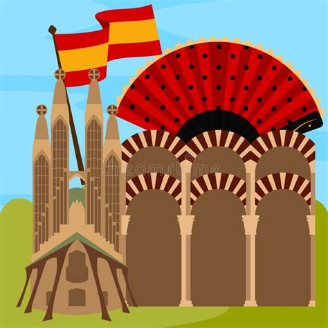 Viagem Para Espanha Ilustração Do Vetor Ilustração De Corda 169695857