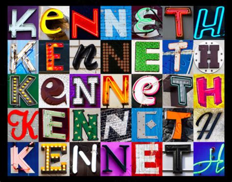 kenneth name poster featuring photos of actual sign letters ebay