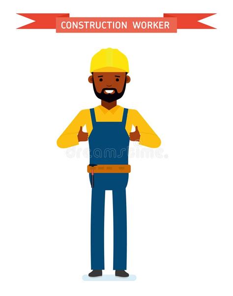 Set Of Male Construction Worker Stock Vector Illustration Of Helmet