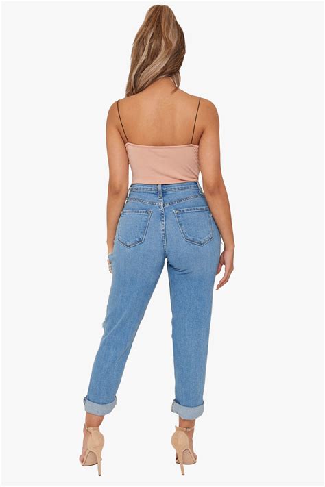 Ladies Baggy Sexy High Waisted Jeans Ripped Jeans Trousers Ebay