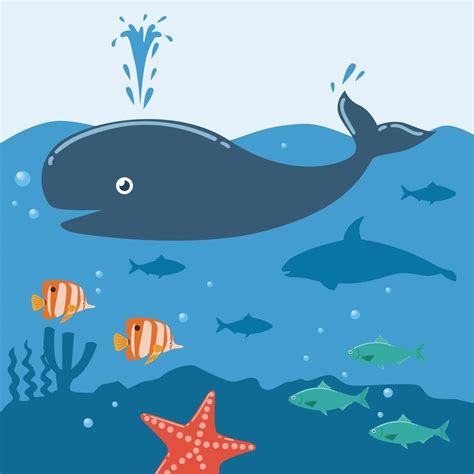 Illustration Of Whale Underwater 4842400 Vector Art At Vecteezy