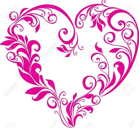 Valentines Coeur Forme De Coeur Vecteur Floral Banque Dimages