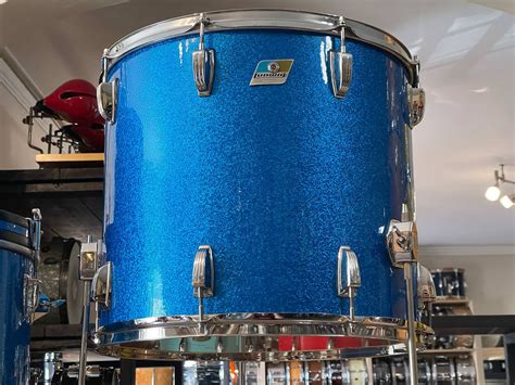 70s Ludwig 3 Ply Blue Sparkle Drum Set 241418 — Rochester Drum Trade