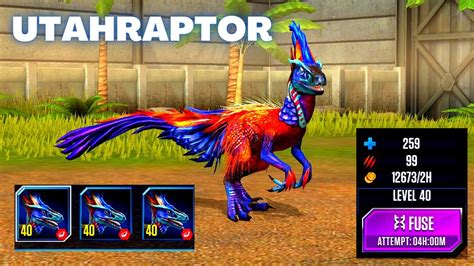 Utahraptor 3x Max Level 40 Jurassic World The Game Youtube