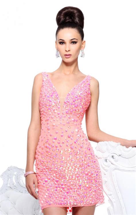 [hot Item] Beautiful Lady Sexy Pink Short Cocktail Dress With Beading Fancy Short Dresses