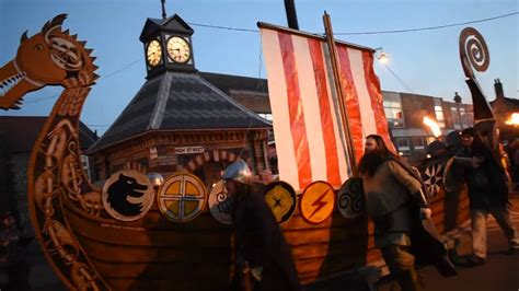 Sheringham Viking Scira Festival Torch Light Procession Through Town