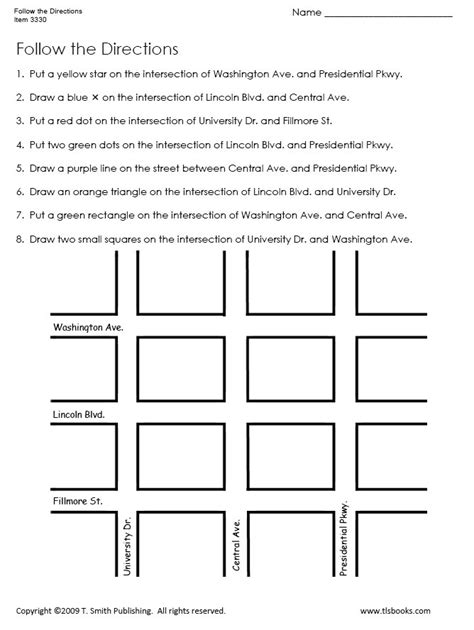 15 Best Images Of Map Directions Worksheet Following