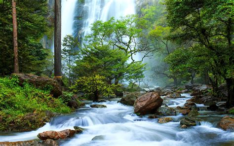 Hd Wallpaper Thailand Waterfalls Falls From A Height River Rocks