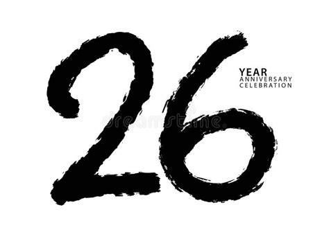 26 Year Anniversary Celebration Black Color Logotype Vector 26 Number