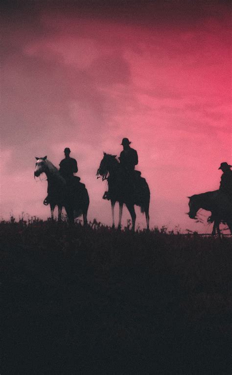 Download 950x1534 wallpaper red dead redemption 2, silhouette, video