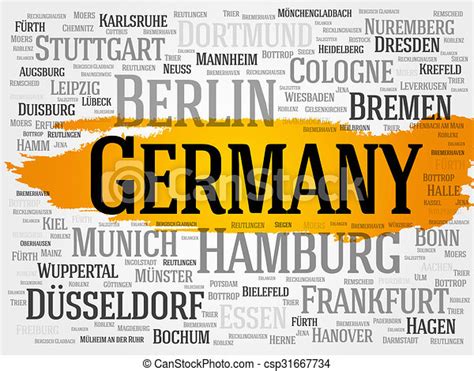 Drawings Of Germany Word Cloud Concept List Of Cities In Germany