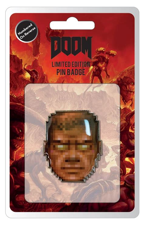 Doom Large Pin Badge God Mode At Mighty Ape Nz
