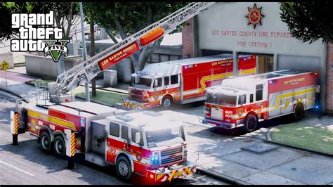 Gta 5 Firefighter Mod Los Santos County Fire Station 7 Brand New