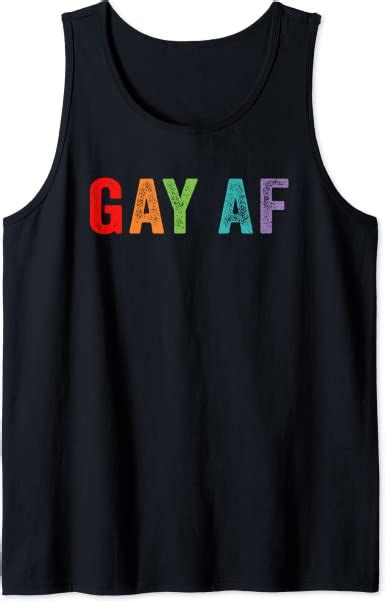 Gay Af Rainbow Queer Gay Pride Zitat Mit Dem Spruch Meme Tank Top