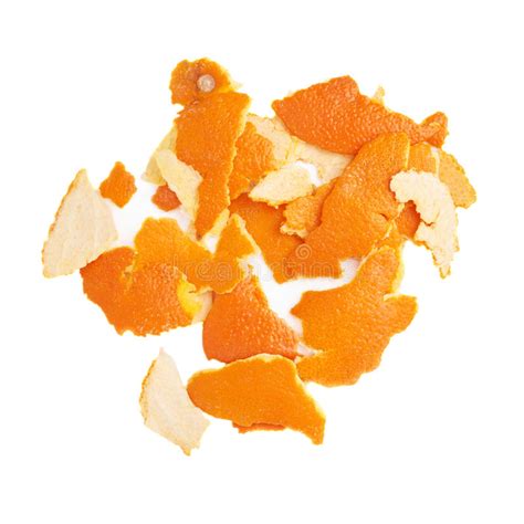 Pile De Peau De Mandarine Disolement Sur Le Blanc Photo Stock Image