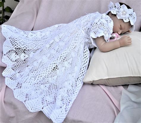 Crochet Rahmeh Christening Dress Baby Christening Dress Baptism Dress