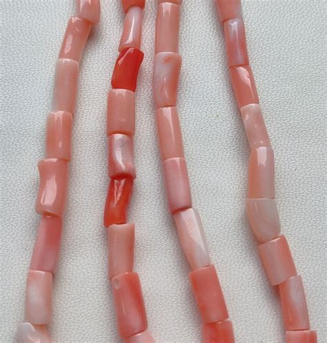 Gorgeous Coral Beads 100 Natural Coral Beads Pink Coral Tube Etsy