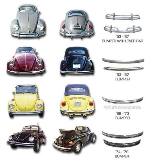 Different Vw Beetle Bumpers Over The Years Vw Super Beetle