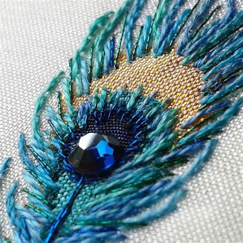 Margdierembroidery Feather Embroidery Peacock Feather Embroidery