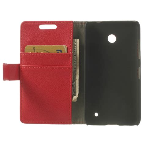 Nokia Lumia 630 Red Litchi Wallet Flip Case