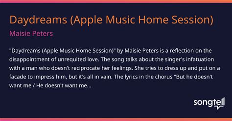 Meaning Of Daydreams Apple Music Home Session By Maisie Peters
