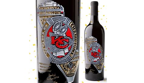 The wine is expertly curated and the environment is great for conversation and relaxing. Kansas City Chief wine bottle features Superbowl ...