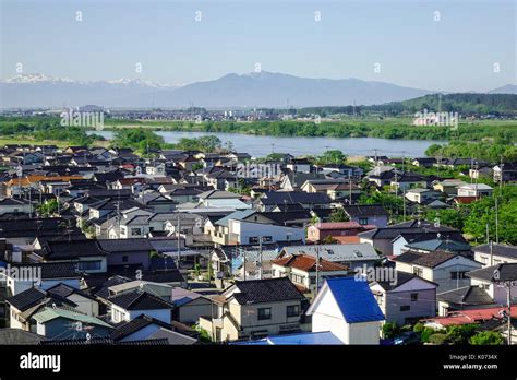 Sakata Japan May 19 2017 Aerial View Of Sakata City With Stock