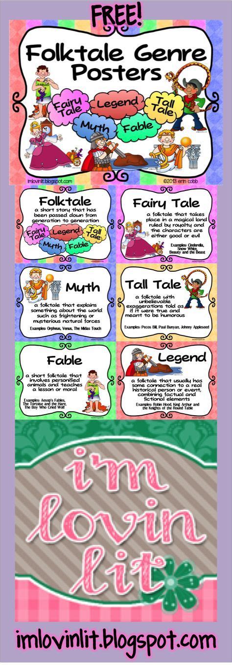 Free 6 Poster Set For Teaching The Subgenres Of Folktales Fairy Tale