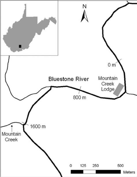 Study Area Map Of The Bluestone River Near Pipestem State Park West