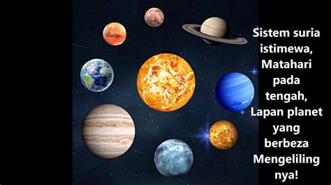 Sistem suria merupakan salah satu sistem yang terdapat di dalam galaksi bima sakti. Lagu Sistem Suria Tahun 3 - YouTube