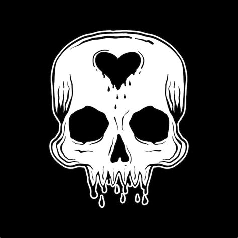 Premium Vector Hand Drawn Black And White Skull Premium Vector