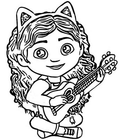 Gabby Coloring Page Gabbys Dollhouse Coloring Pages Cat Birthday