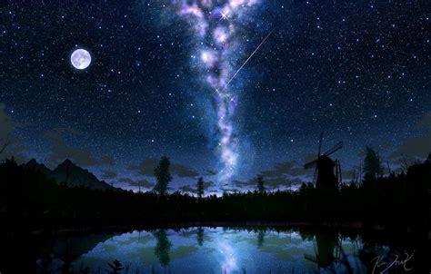 Moon And Milky Way Wallpapers Top Free Moon And Milky Way Backgrounds