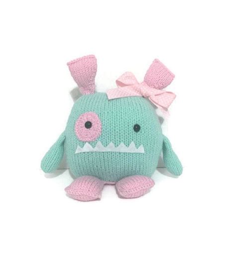 This Stuffed Monster Plush Is Knitted With A Soft Acrylic Yarn She