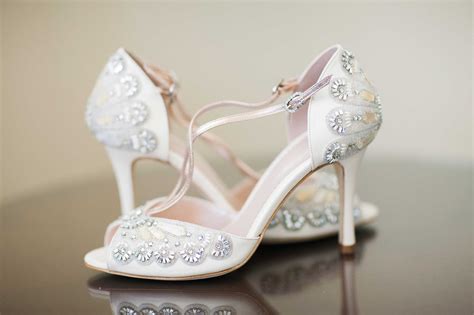 Low Beaded Bridal Shoes