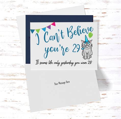Funny 29th Birthday Card for her Sarcastic Birthday Card for | Etsy