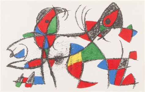 Joan MirÓ Two Original Coloured Lithographs From Miró Lithographe Ii